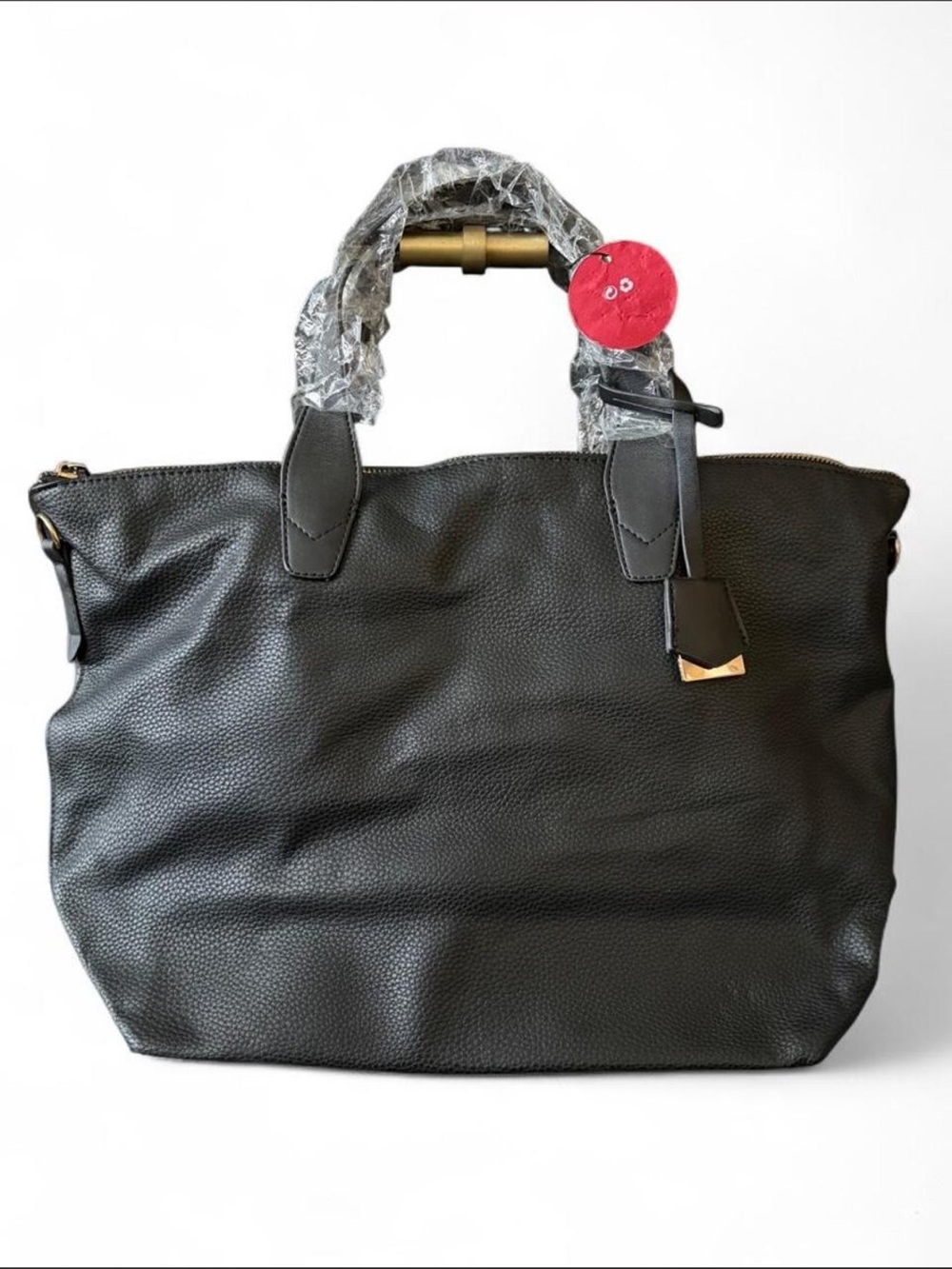 Mango Black Leather Tote Bag
